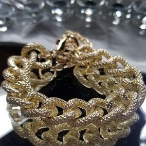 Textured Gold Chain Bracelet
